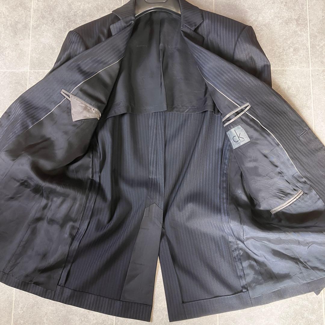 カルバンクライン ビジネススーツ ネイビー シャドーストライプ 上下セット