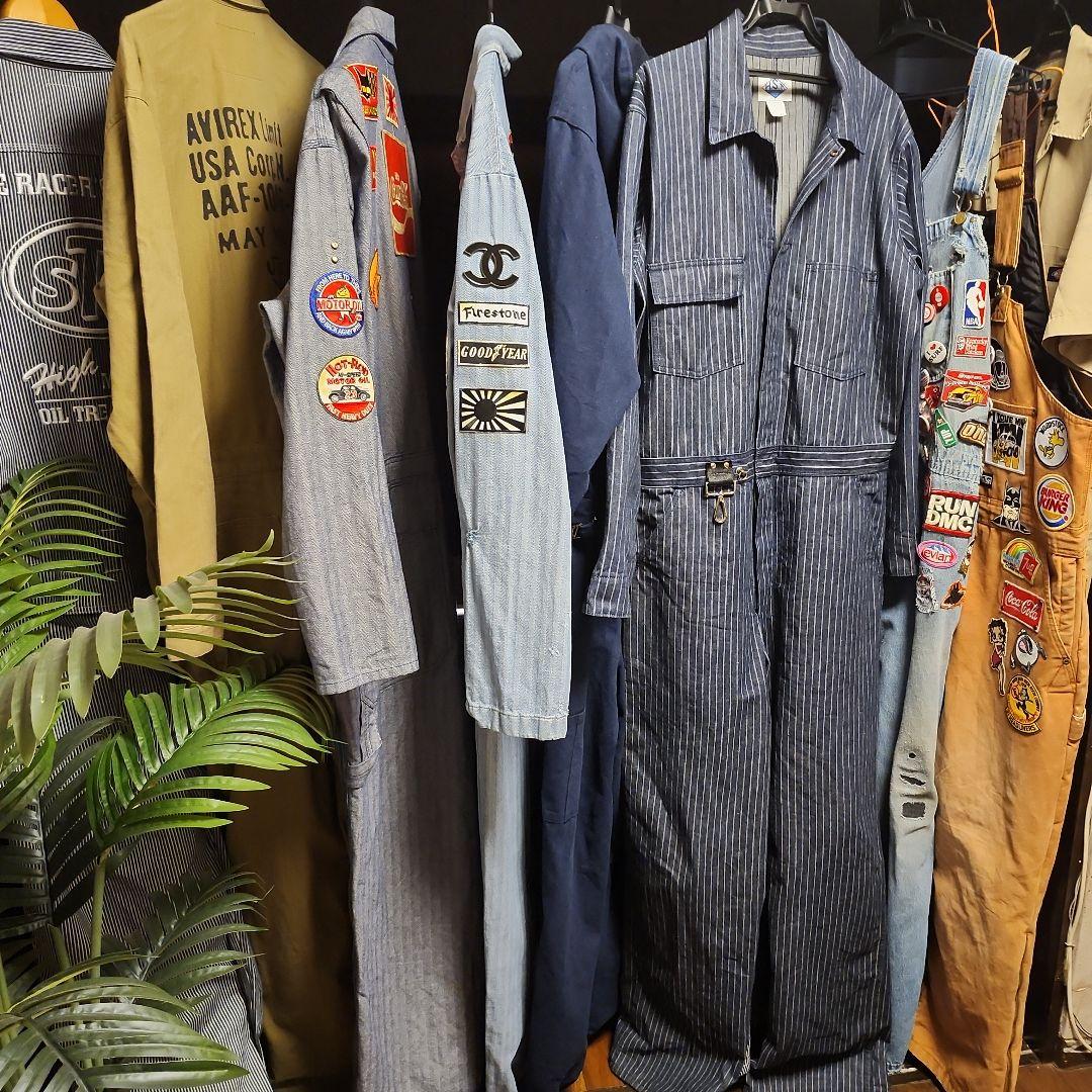 ヒューストン　つなぎ　インディゴストライプ