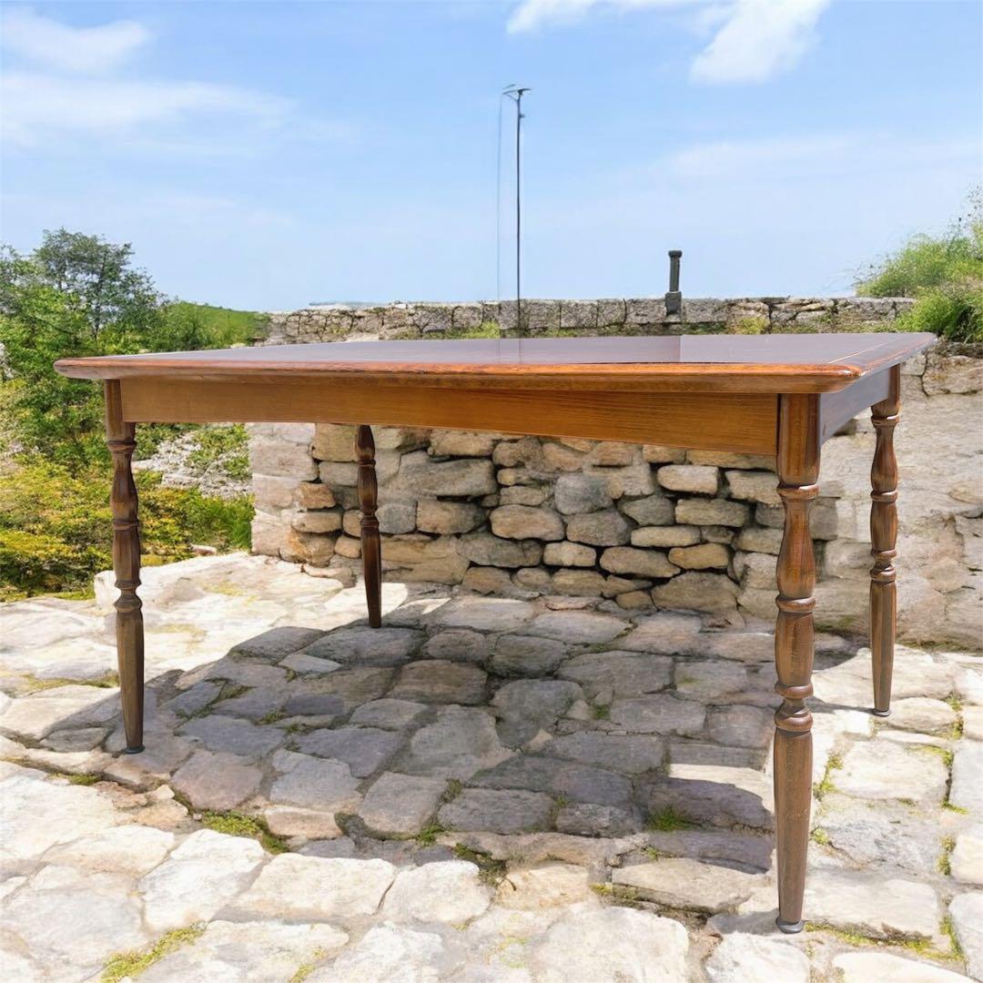 【送料込】飛騨産業 キツツキ アンティーク ダイニングテーブル 昭和レトロ