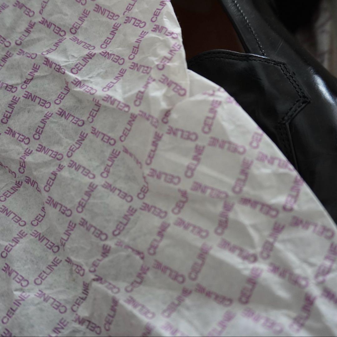 Celine 黒 タッセル付きローファー 中ヒール　36.5 23-23.5cm