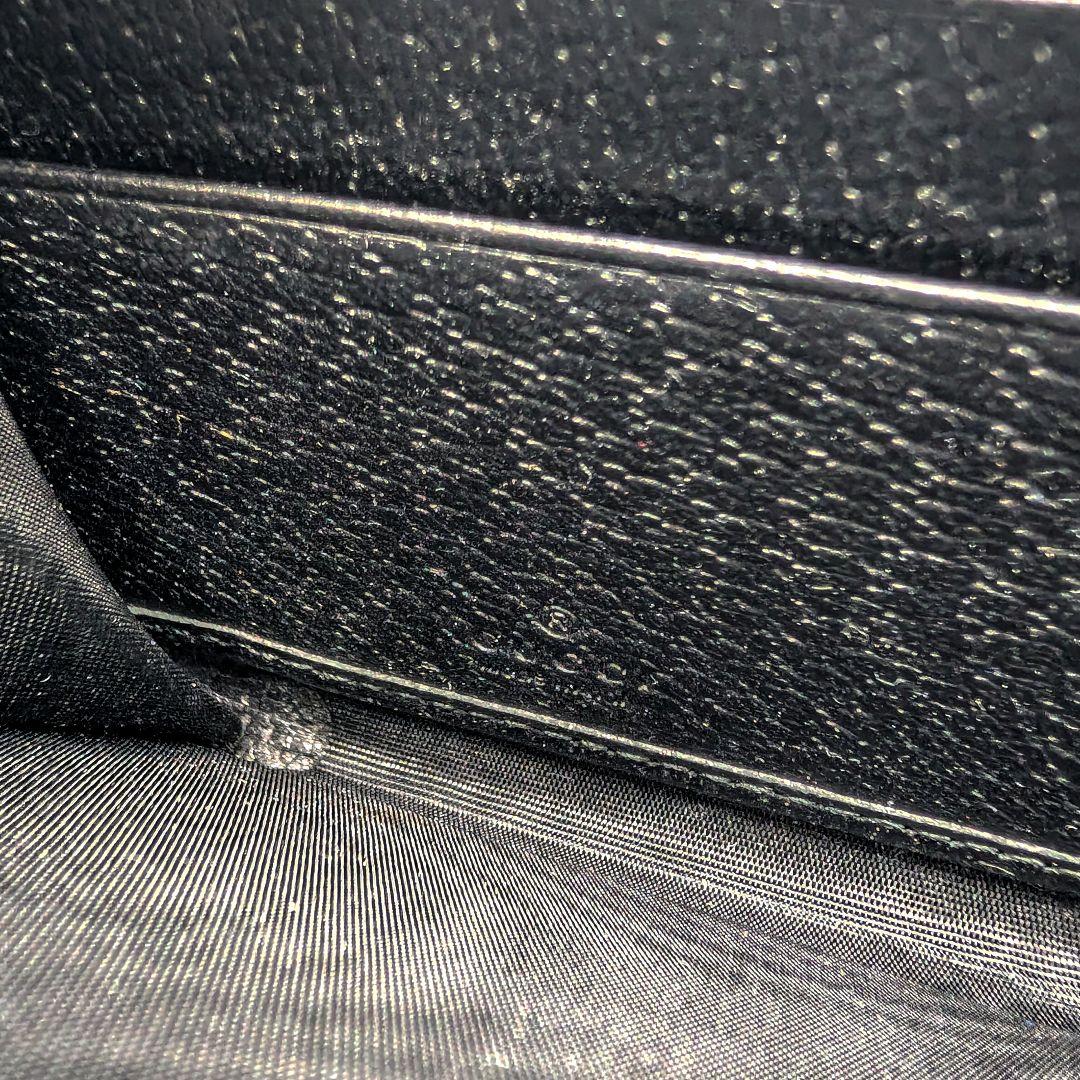 極美品 GUCCI アニマリエ ゴールドビー 長財布 グッチ レザー ブラック