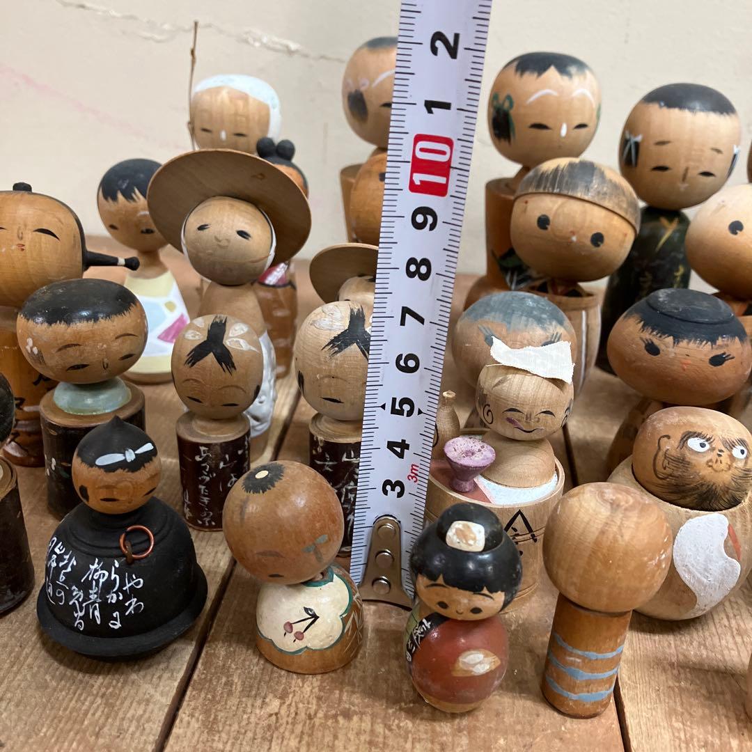 D-3 昭和レトロ 郷土玩具 こけし 小芥子 ミニチュア ミニ 52体セット