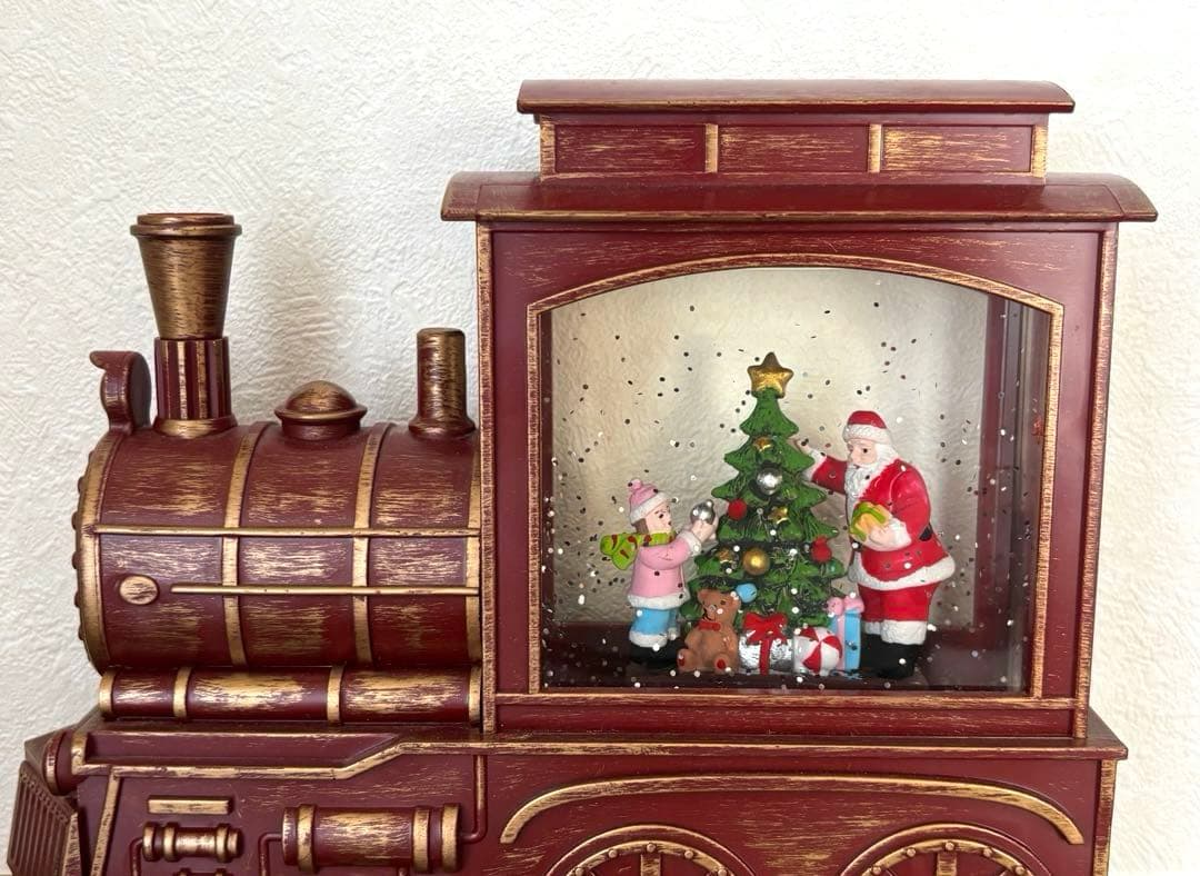 SALE✩.*˚クリスマス 機関車 LEDランタンメロディー付き スノードーム
