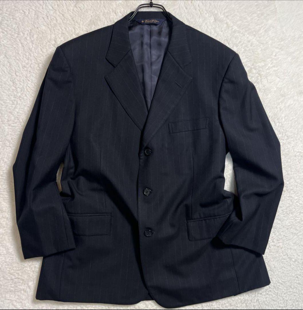 美品 ブルックスブラザーズ セットアップ ブラック ストライプ ウール Ｌ