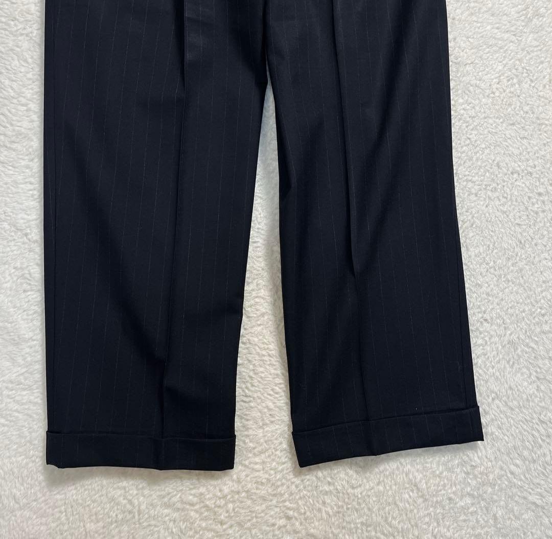 美品 ブルックスブラザーズ セットアップ ブラック ストライプ ウール Ｌ