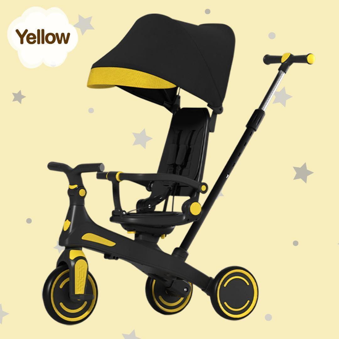 新品＊三輪車 手押し棒付き折りたたみ 7in1子供用 キッズバイク ベージュ