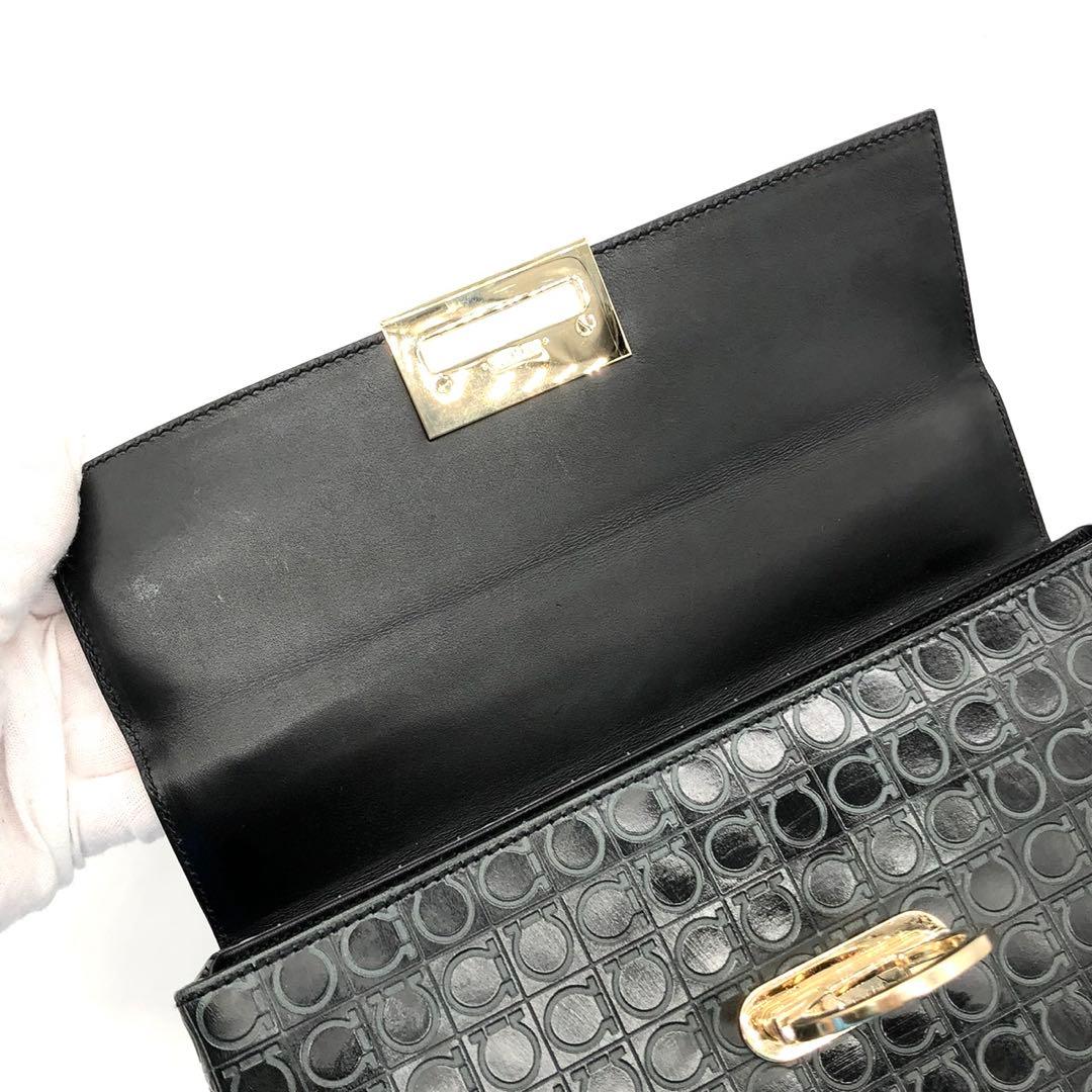 ✨美品・付属品完備✨フェラガモ ハンドバッグ 2way ガンチーニ 総柄 レザー