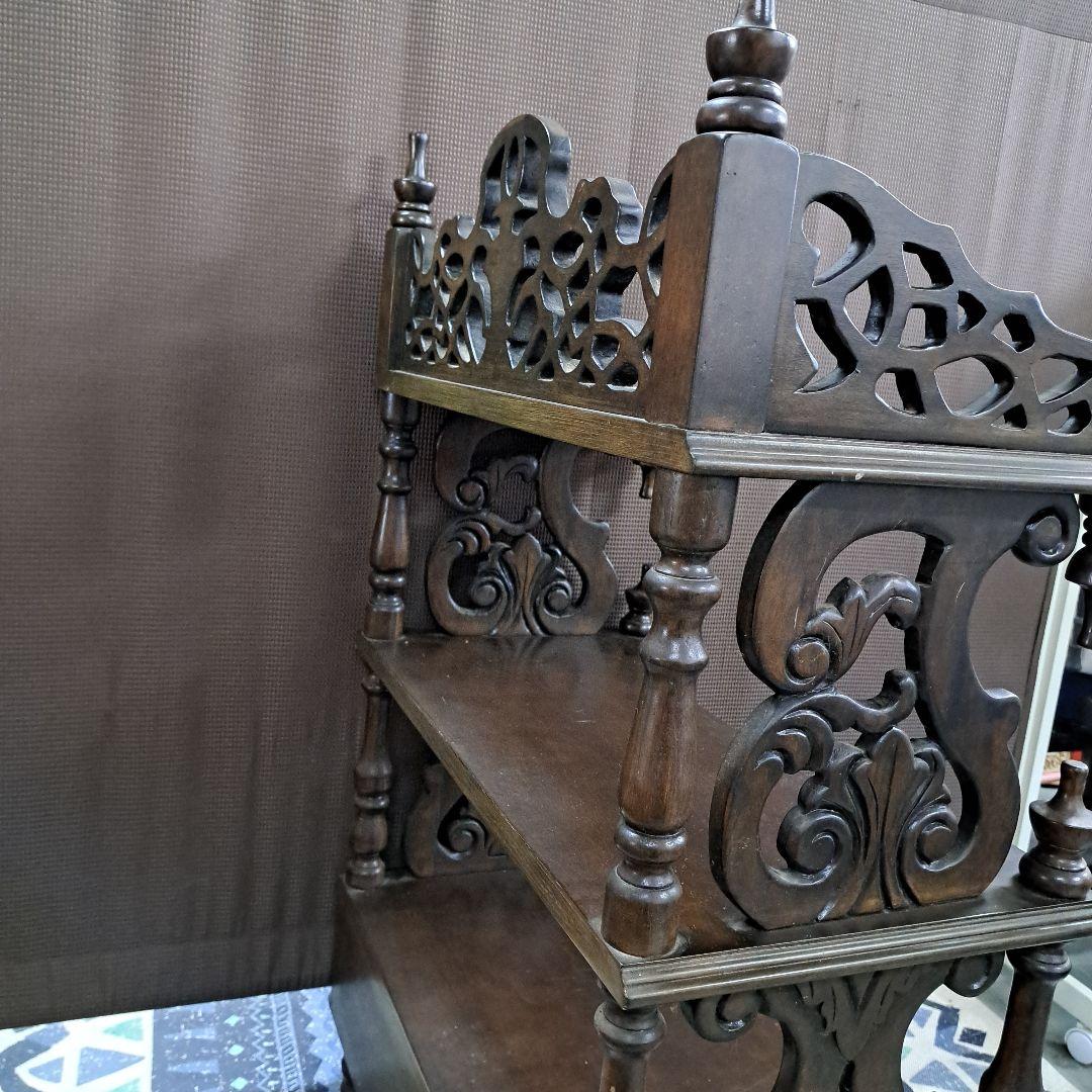 ♡木製彫刻シェルフ 引き出し付き♡