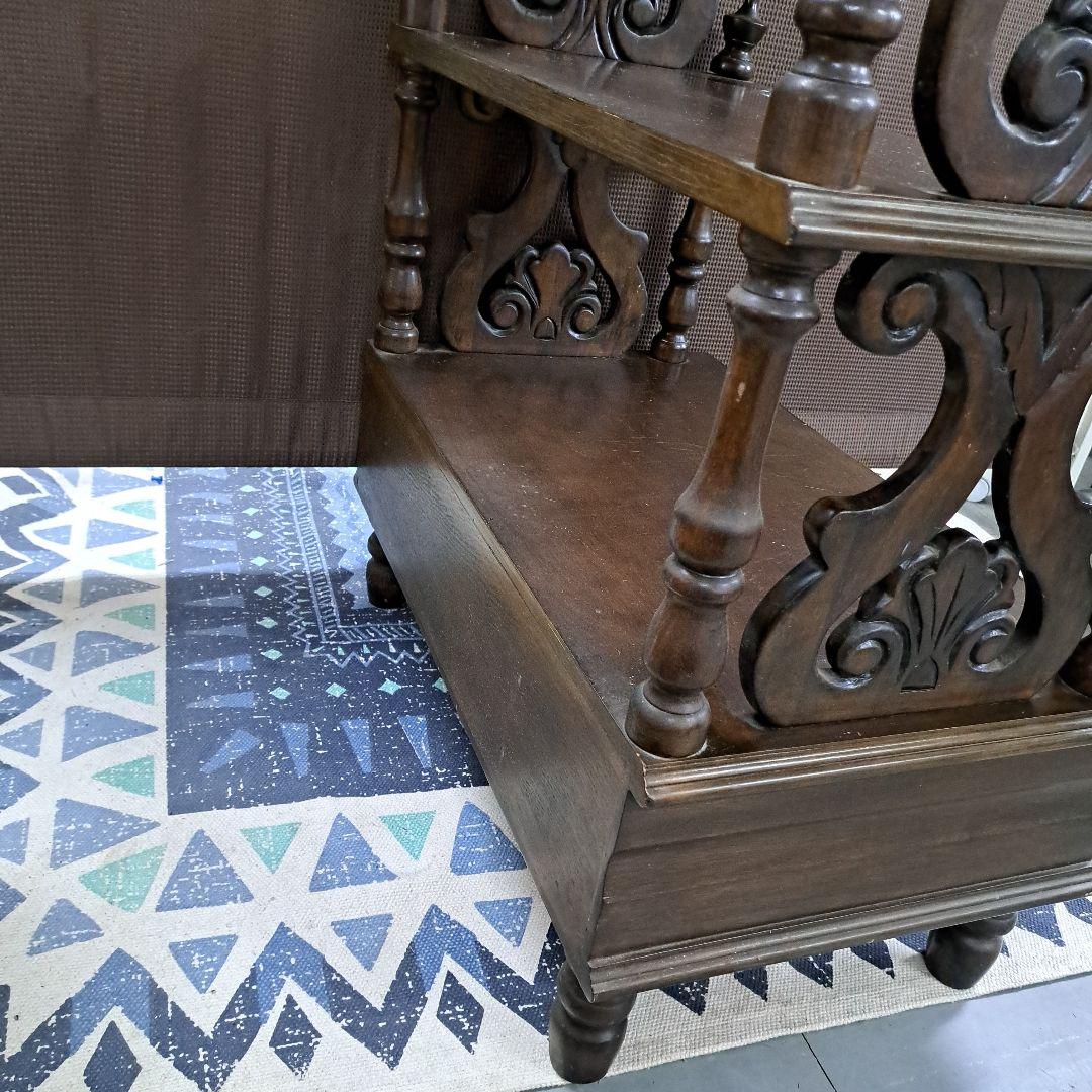 ♡木製彫刻シェルフ 引き出し付き♡