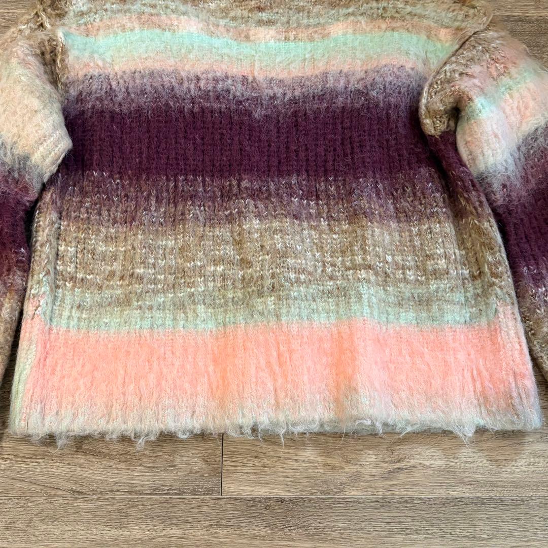 トップス PERVERZE Gradient Stripe Wide Cardigan