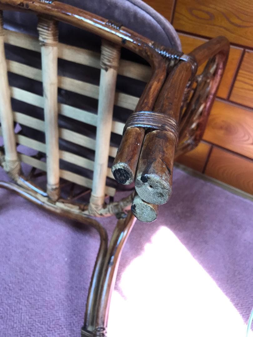 ラタン 籐家具 チェア 1脚 ヴィンテージ 古家具 ビンテージ