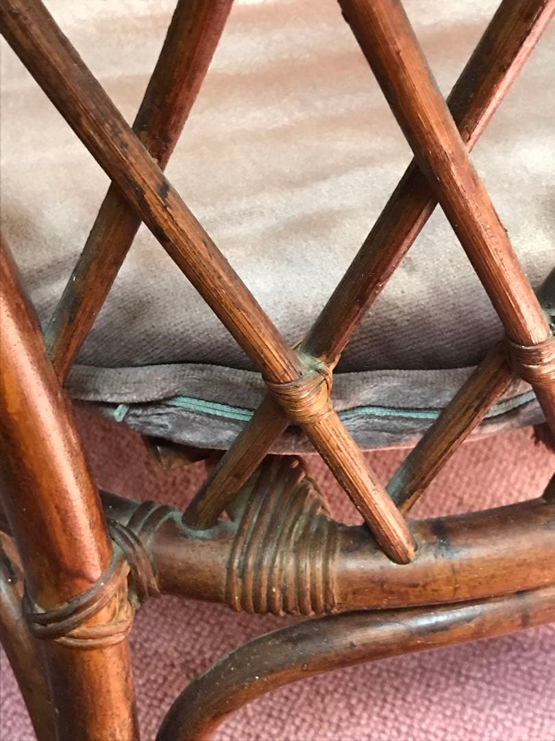 ラタン 籐家具 チェア 1脚 ヴィンテージ 古家具 ビンテージ