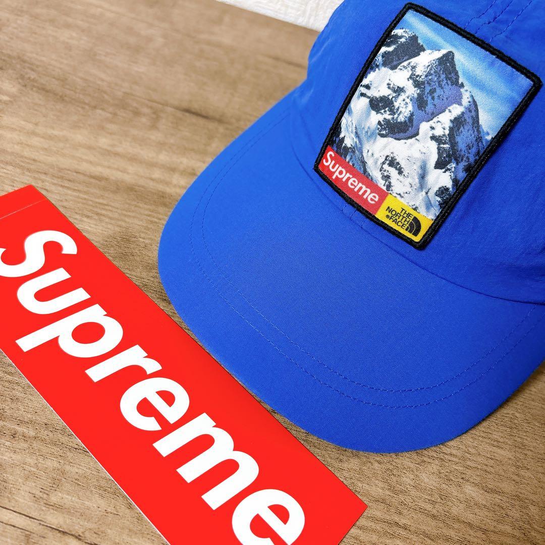 正規品　Supreme THE NORTH FACE コラボ　キャップ　ブルー