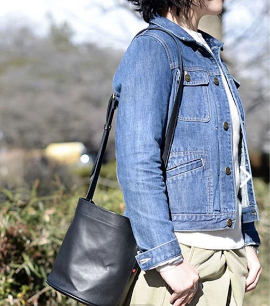 未使用級✨パーマネントエイジ 北欧暮らしの道具店 バケツ型レザーショルダーバッグ