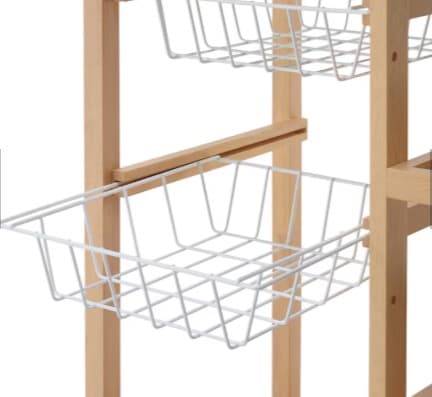 ❤️美品❤️ベルメゾン　バスケット付きタイル天板キッチンワゴン　カフェボード