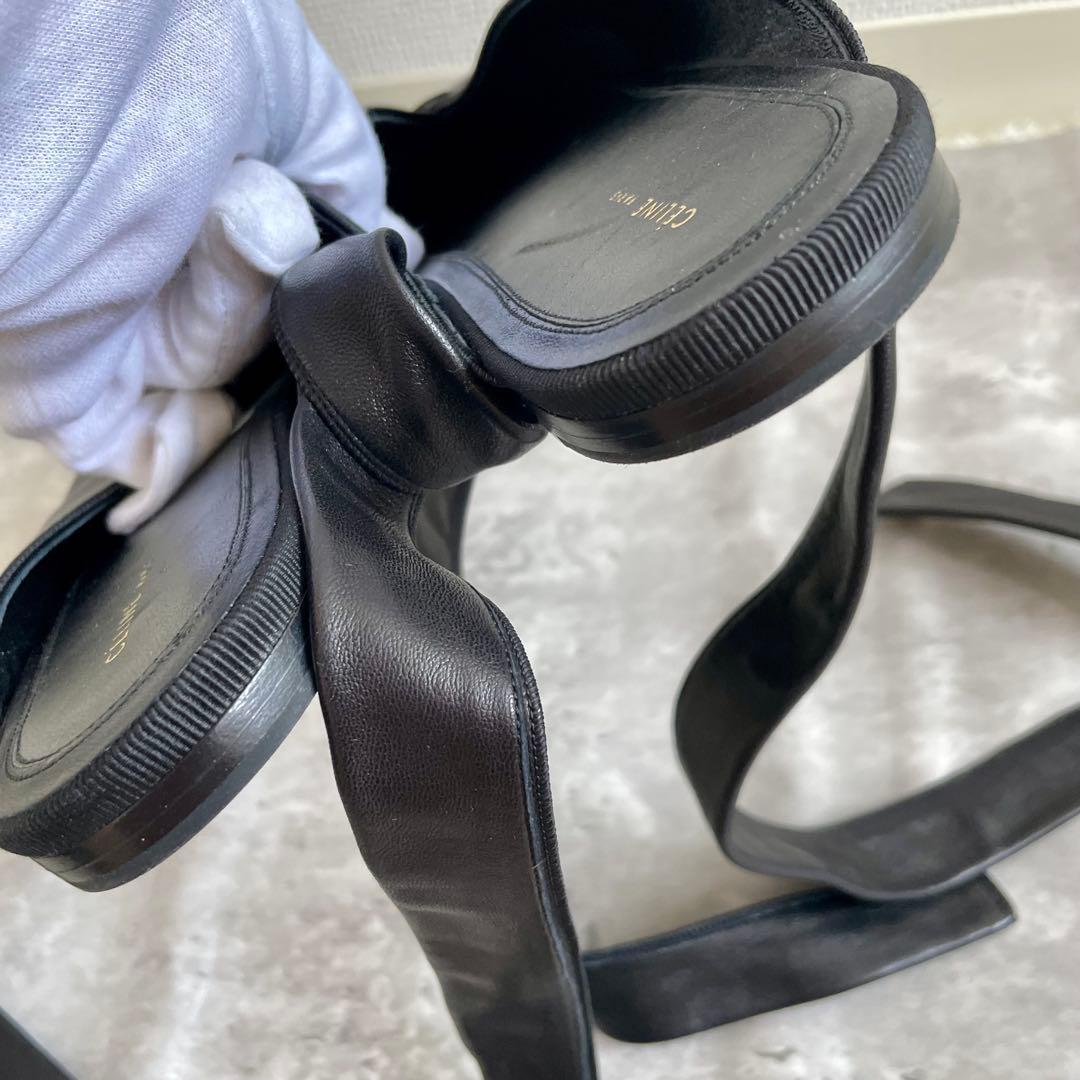 美品 セリーヌ ミュール フラットシューズ リボン 36.5 23㎝