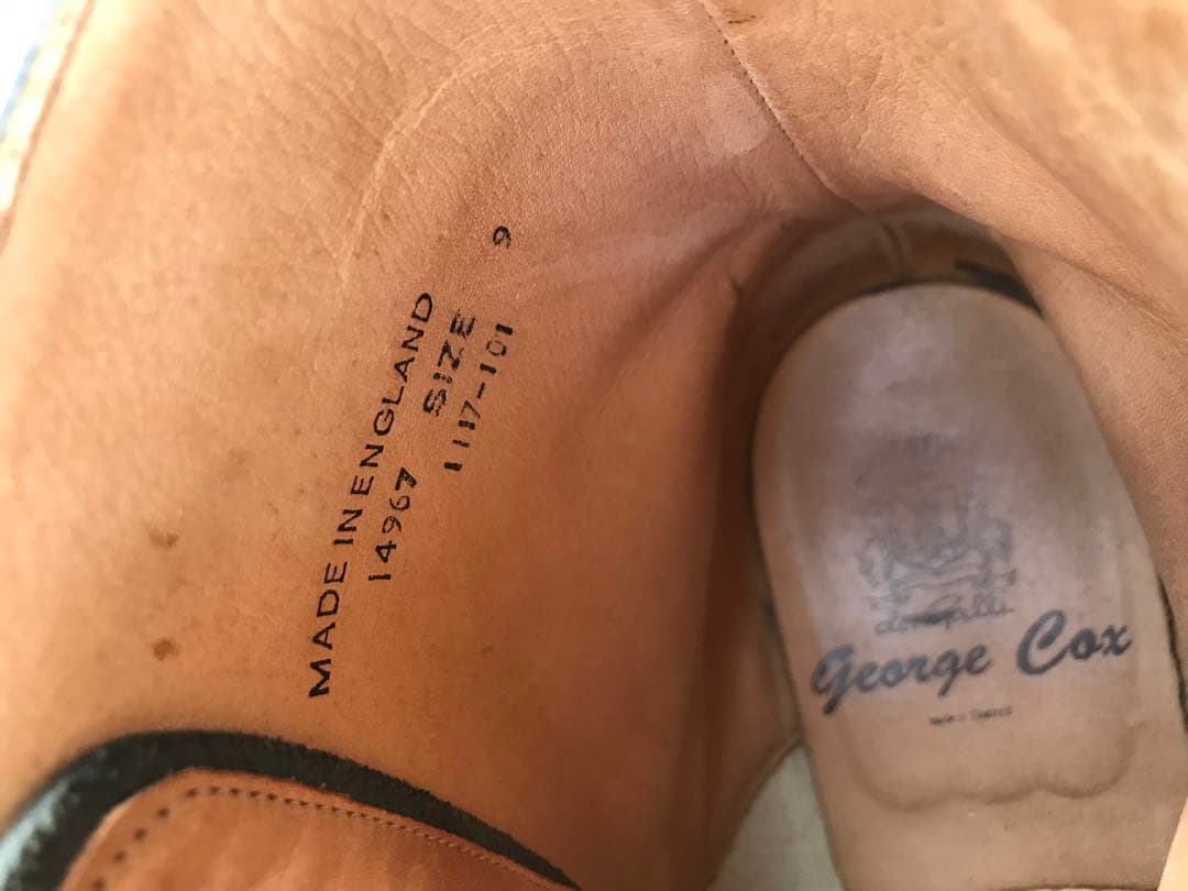 e coxジョージコックス9イギリス製ウィングチップブーツvibram