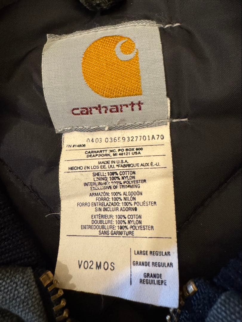 カーハート ベスト V02 MOS モス　USA製　腰ゴム
