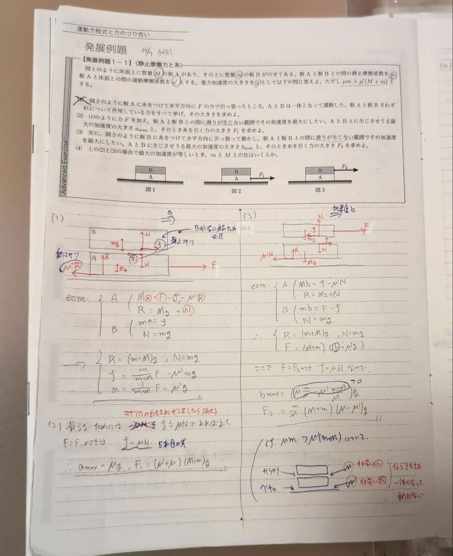 鉄緑会　高3物理　物理発展講座•問題集•物理攻略のヒントのテキスト+補足プリント