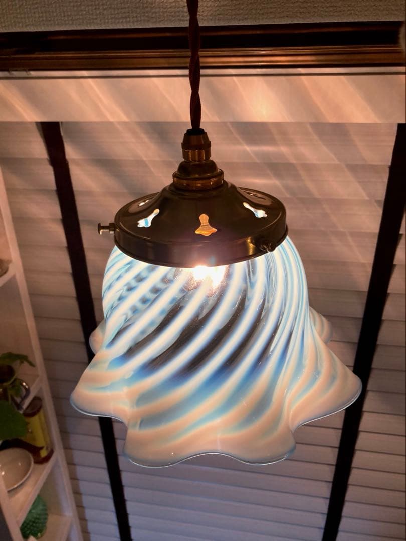 （専用）フェントン　大きなランプシェード　アンティーク　スタンドセット