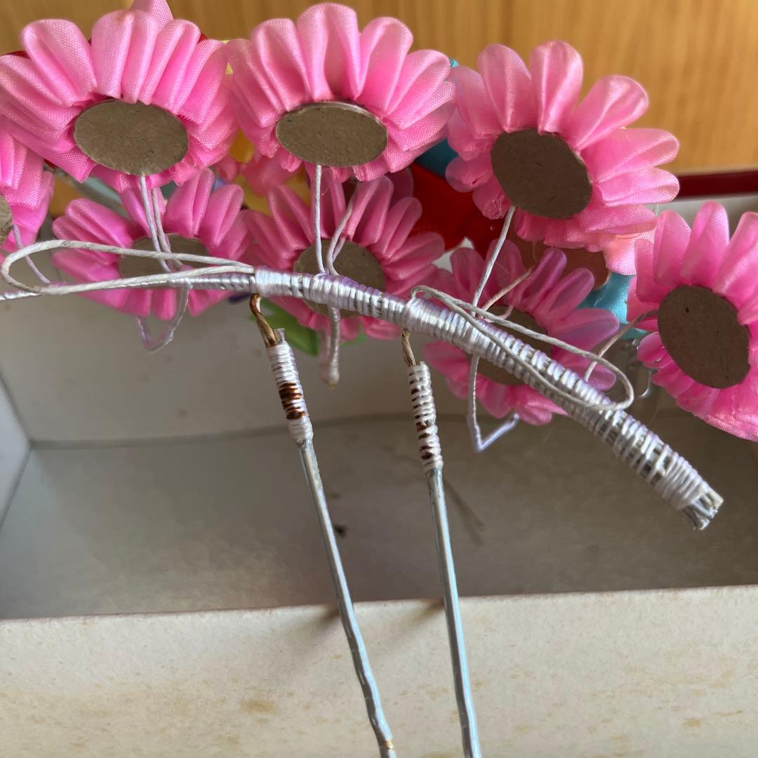 七五三 七歳着物　アンティーク　刺繍艶やか10点セット　オレンジ