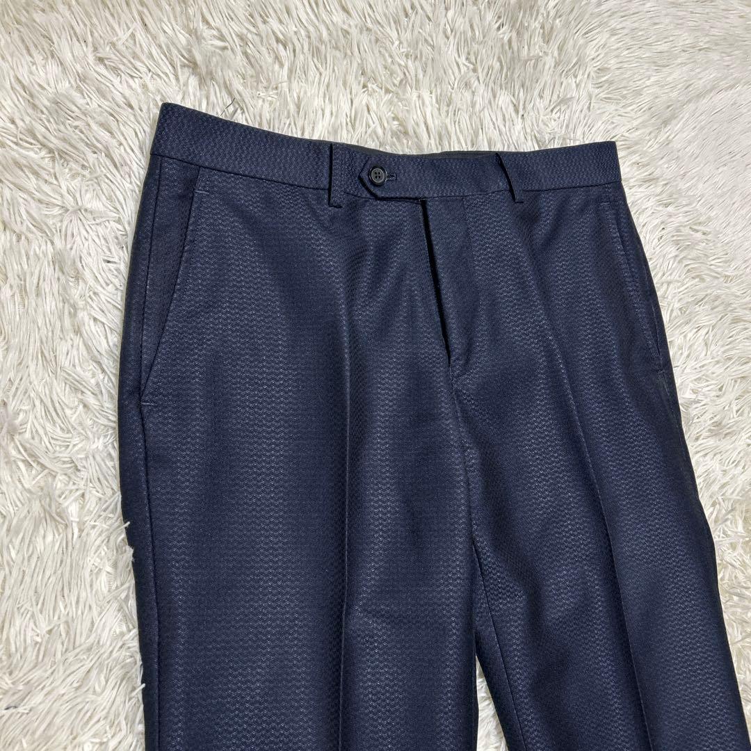 MEN’S TENORAS スリーピース　ビジネススーツ　ヘリンボーン　ネイビー