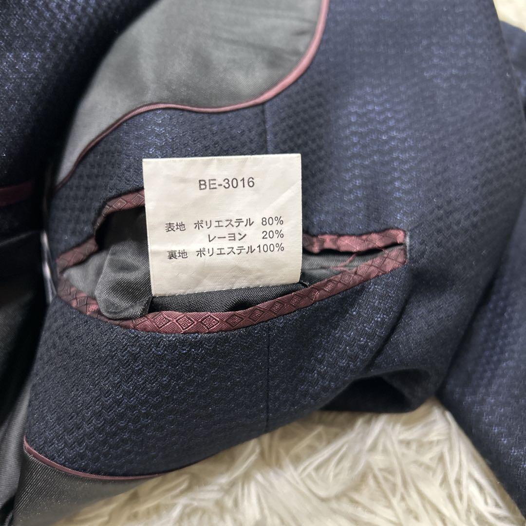 MEN’S TENORAS スリーピース　ビジネススーツ　ヘリンボーン　ネイビー