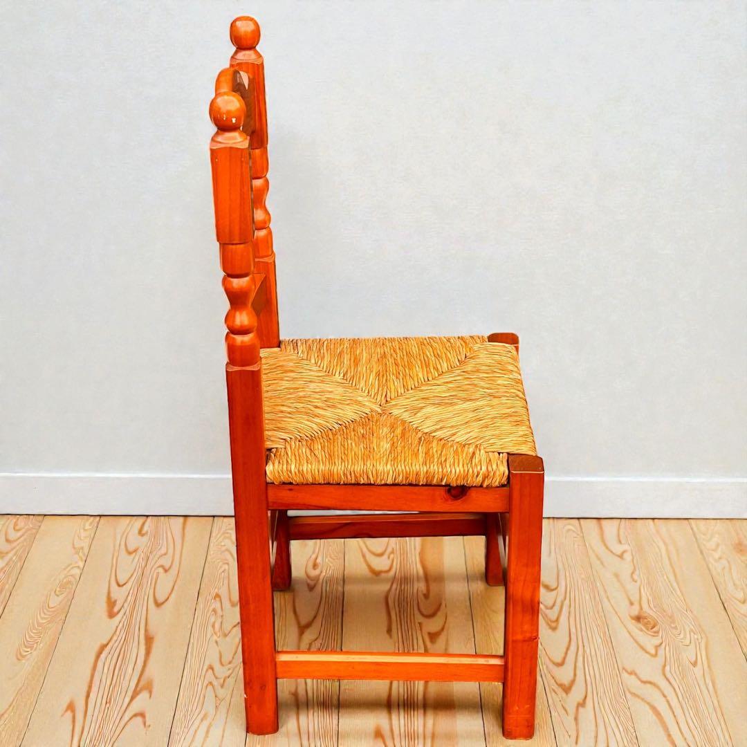 美品✨2脚セット❣️木製 カントリーチェア ラッシュシート ダイニングチェア