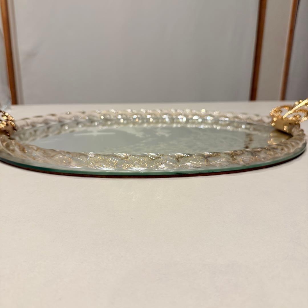 ベネチアングラス ミラートレイ ムラーノガラス ゴールド ガラス