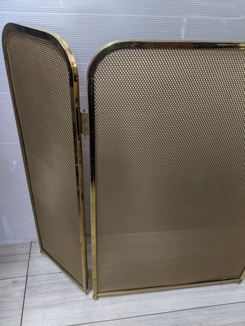 スペイン製ビンテージ ファイヤースクリーン 真鍮 間仕切り パーテーション