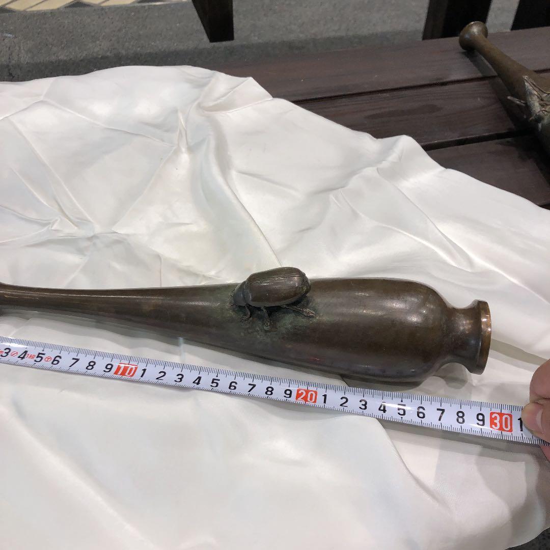 銅製アンティーク昆虫黄金虫一輪挿し