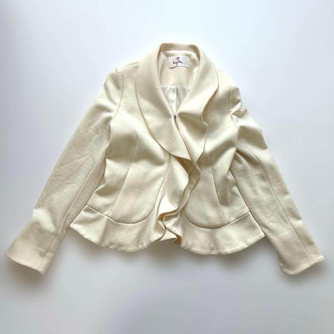 kay me ケイミー ピュアホワイト ラッフルジャケット 7号✨洗えます