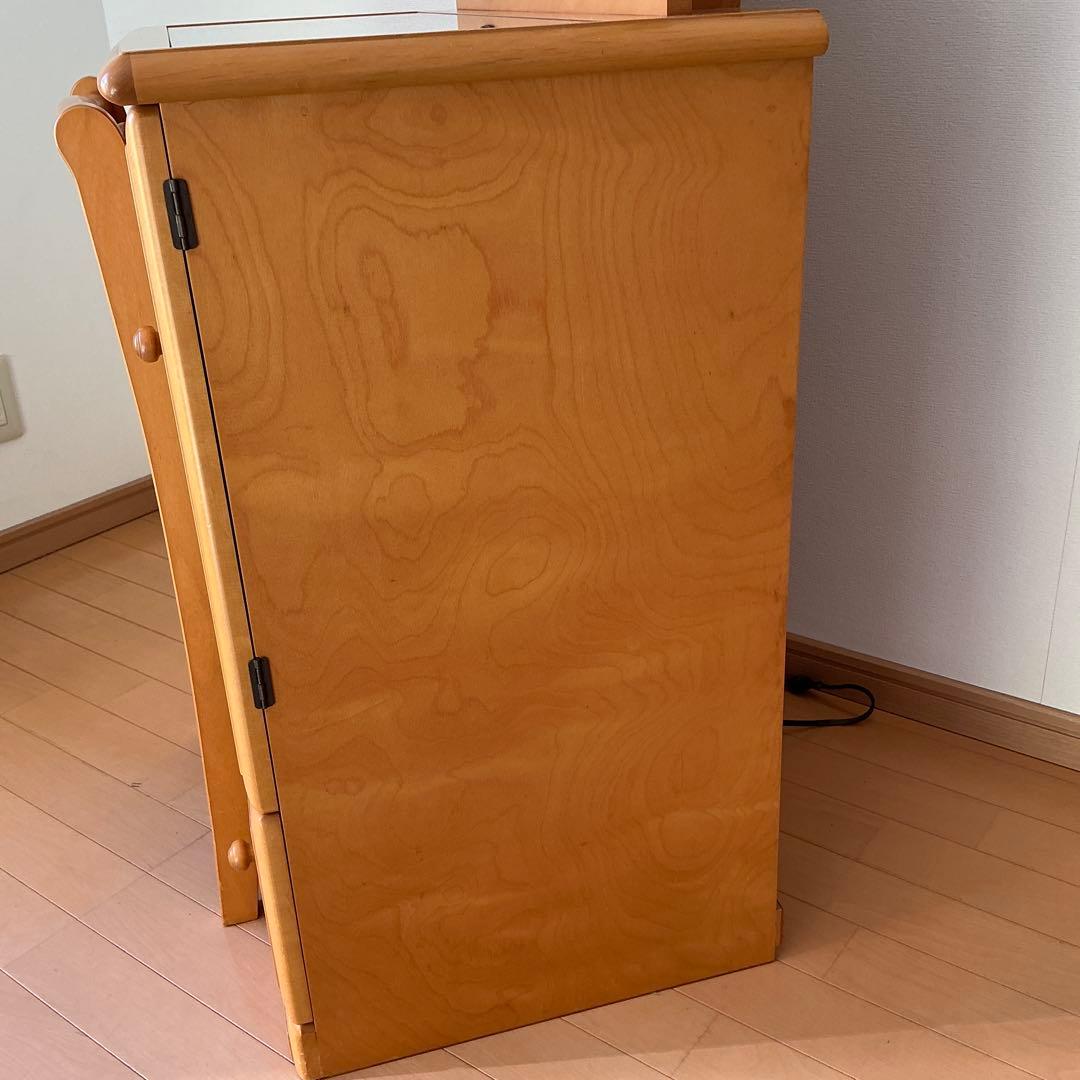 木製ドレッサー丸型ミラー&イス付きドレッサー　家具　鏡台　化粧台　アンティーク