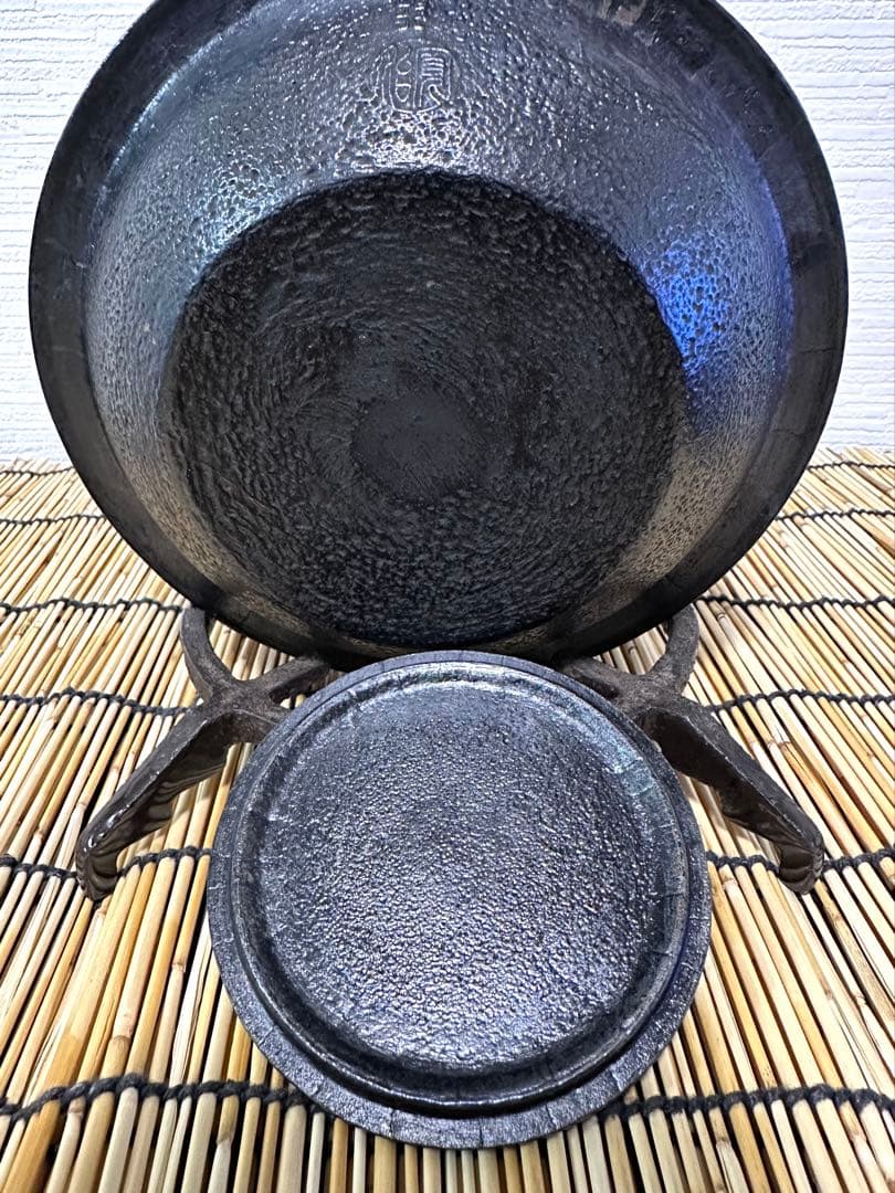 未使用品　南部伝統工芸士 及川寛治作　１５型　大アラレ　南部鉄瓶　南部鉄器　鉄瓶