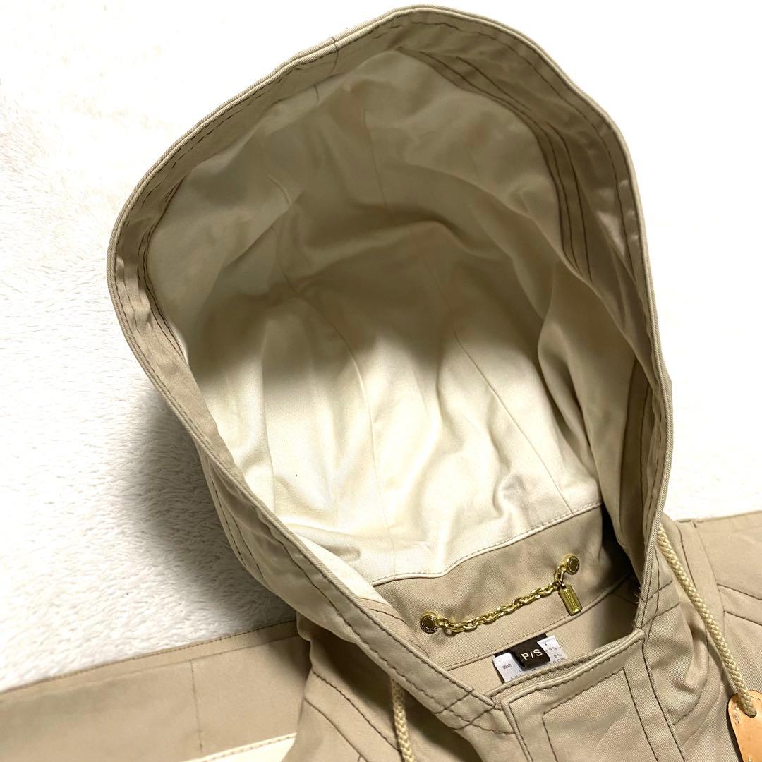 美品　COACH コーチ　ポンチョ　ターンロック　コットン　ベージュ　バイカラー