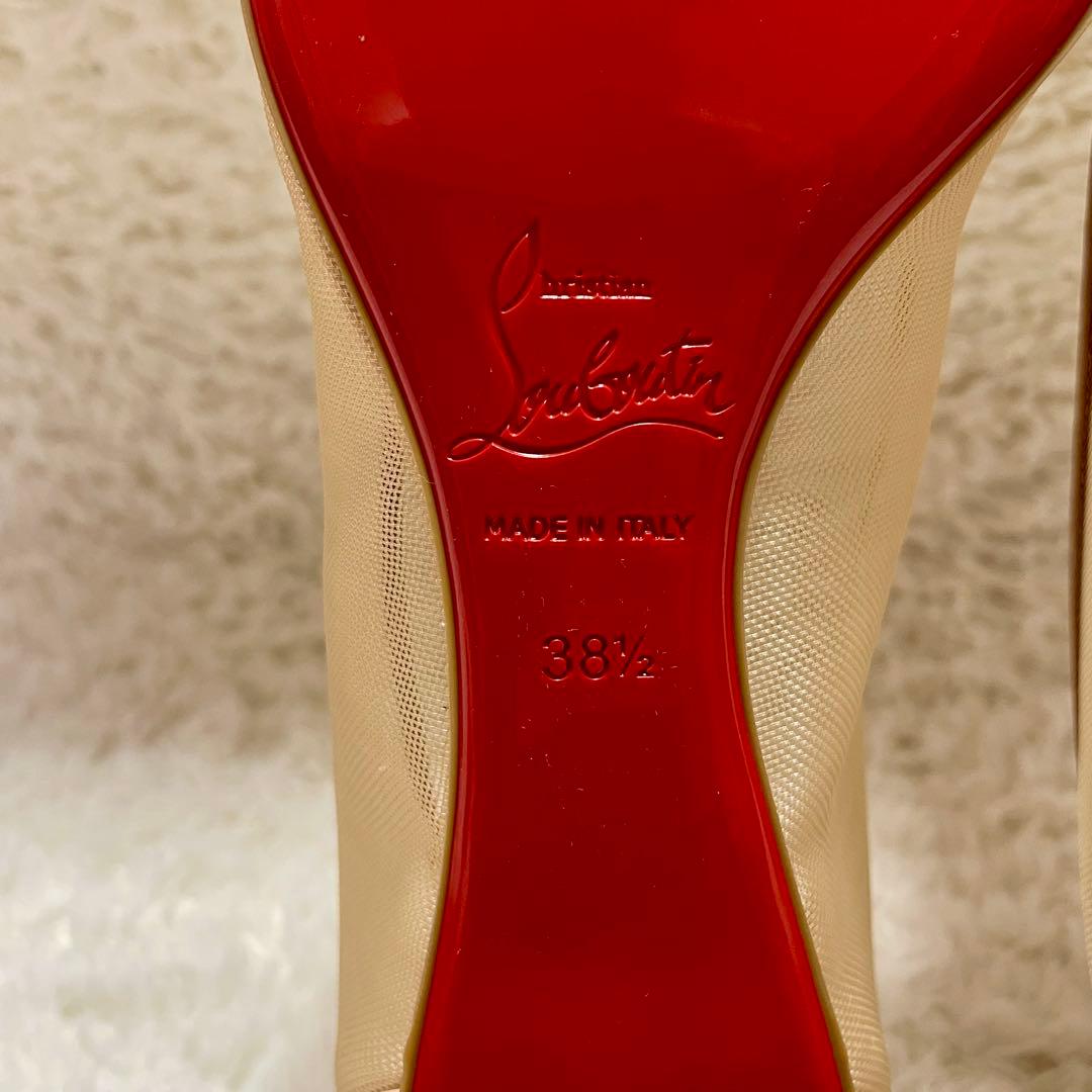 箱付き未使用級 クリスチャンルブタン FOLLIES メッシュフラット パンプス