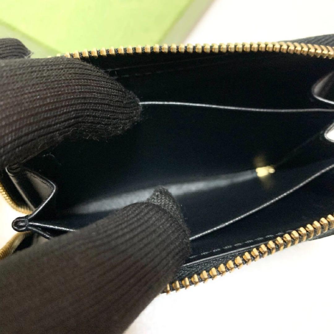 ✨未使用品✨グッチ ケース カードケース シマ レザー 黒 財布