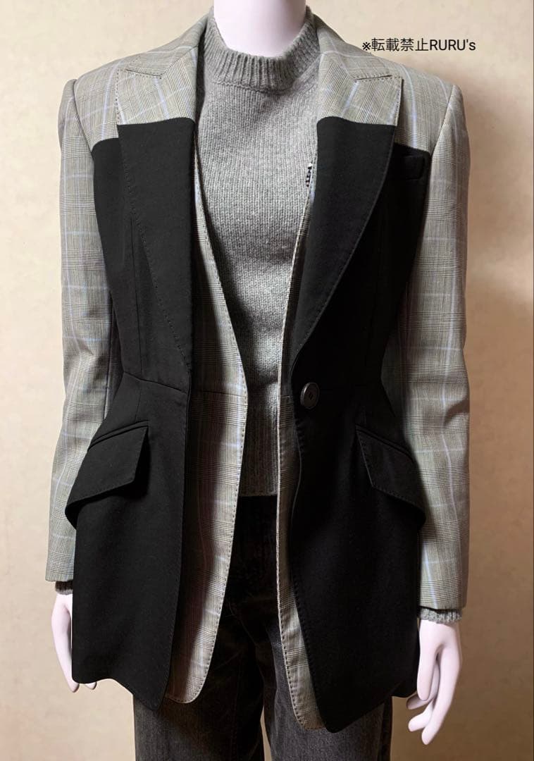 定価50万円新品アレキサンダーマックイーン ミックスレイヤード ジャケット