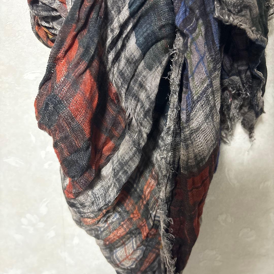 ジョニーデップ着用　ファリエロサルティ　マルチカラーチェック柄コットンストール