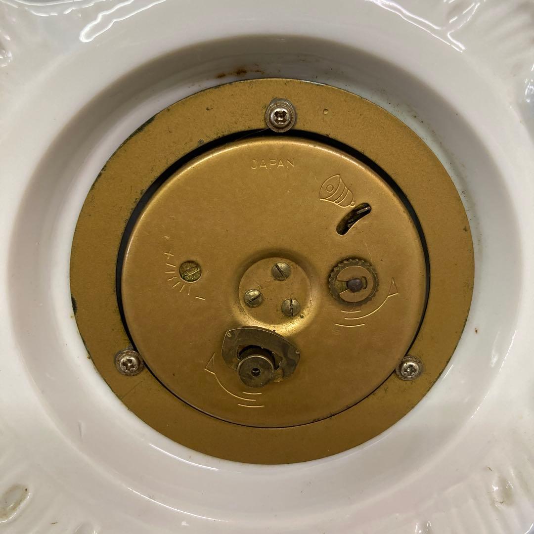 E3 ジャンク品 置き時計 陶器製 ロココ調 フィギュリン 貴婦人 アンティーク