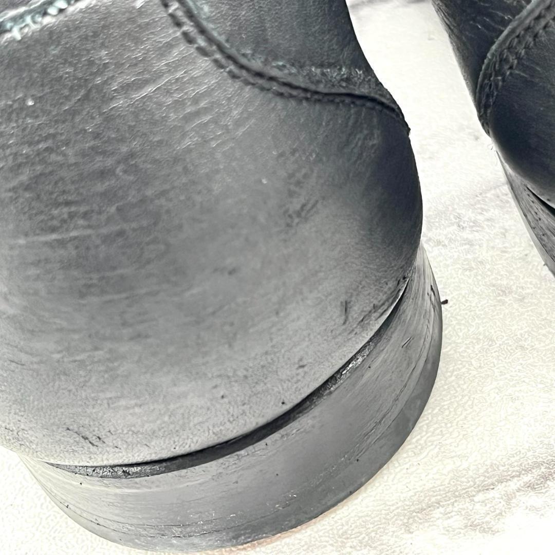 フェラガモ ローファー ガンチーニ ゴールド金具 ブラック レザー 25.5