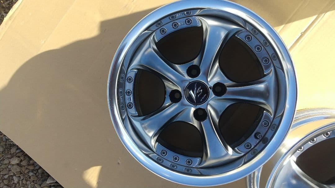 デ*)様 WORK VS-KF 15インチ 7J +35 2本 100/4H ホ