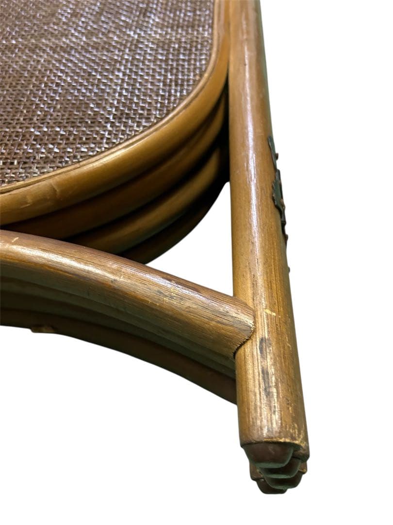 籐 ラタン 4連パーテーション 間仕切り 衝立 エスニック 昭和レトロ