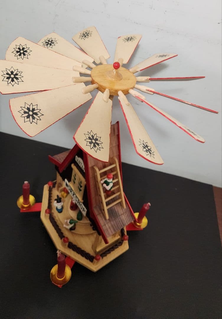 アンティーク ドイツ製 ウィンドミル サンタワークショップ