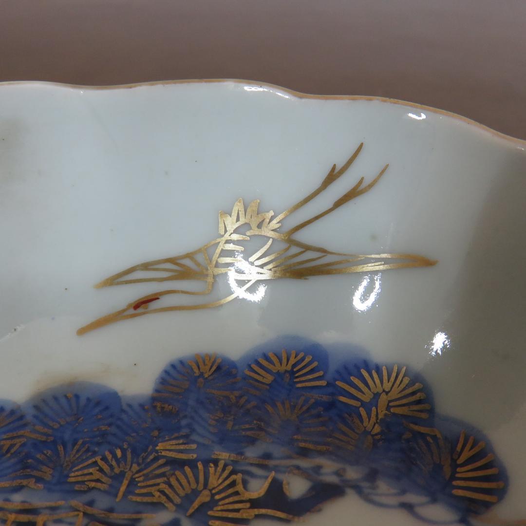 なます皿 5枚 金彩 松竹梅 色絵付 鶴亀