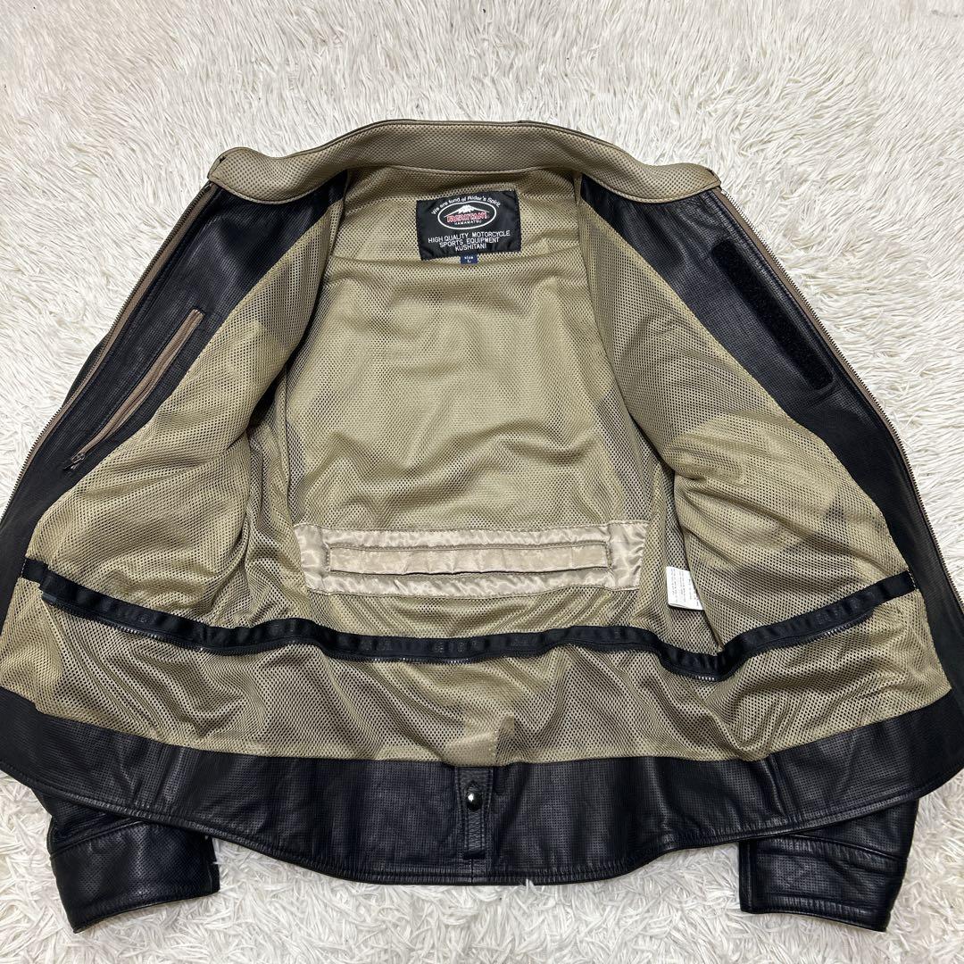 クシタニ ピンホールレザージャケット　ライダース　プロテクター　ブラック　L