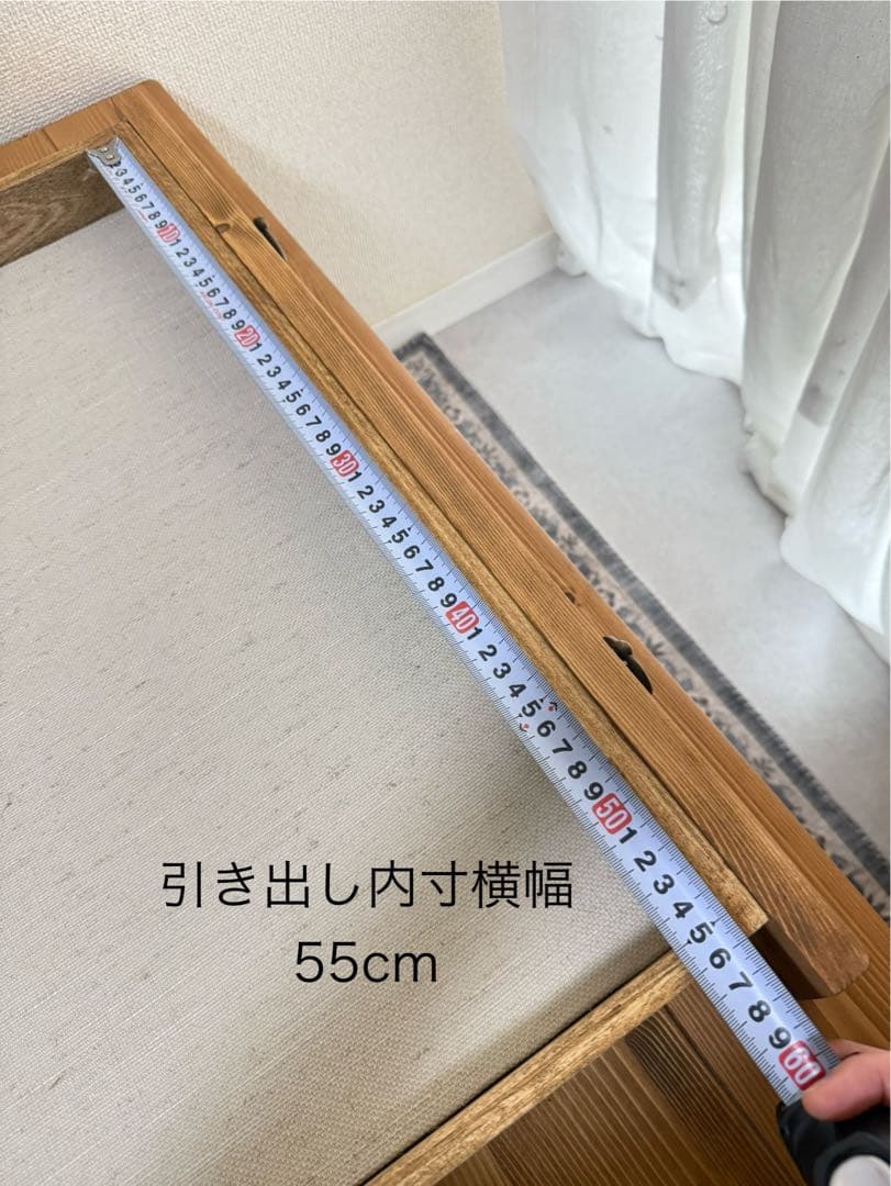 木製ガラス天板 長方形ローテーブル　ナチュラル ヴィンテージアンティーク