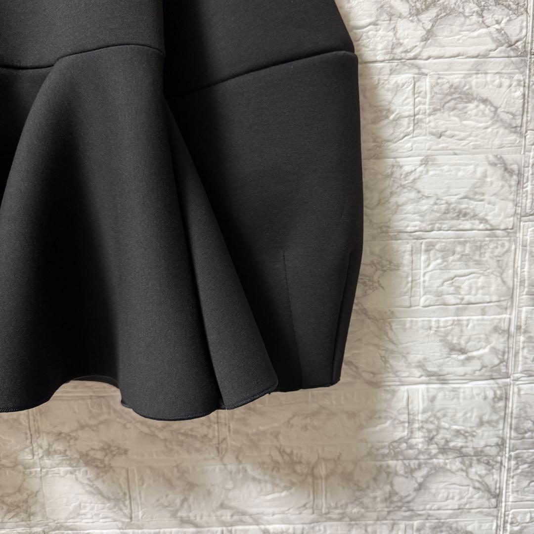 アダムエロペ エッグブローチ付ペプラムカーディガン　黒　F