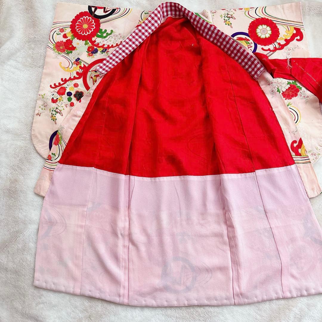 七五三　３歳　着物　セット　帯　コーデ　アンティーク　子供着物　女の子　しごき