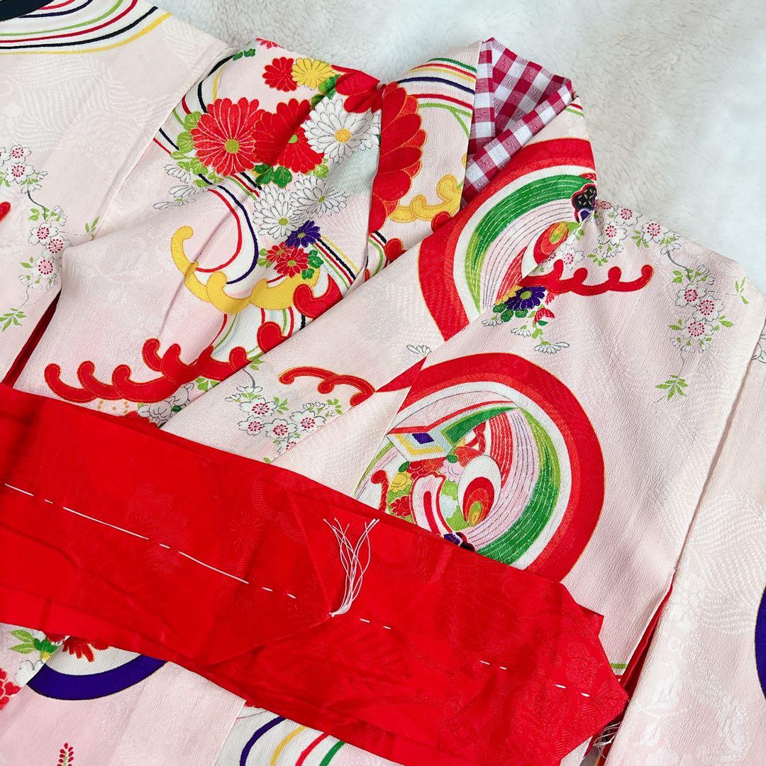 七五三　３歳　着物　セット　帯　コーデ　アンティーク　子供着物　女の子　しごき
